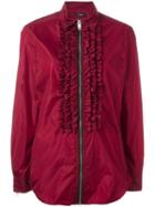 Diesel Ruffled Bib Jacket, Women's, Size: Medium, Red, Nylon