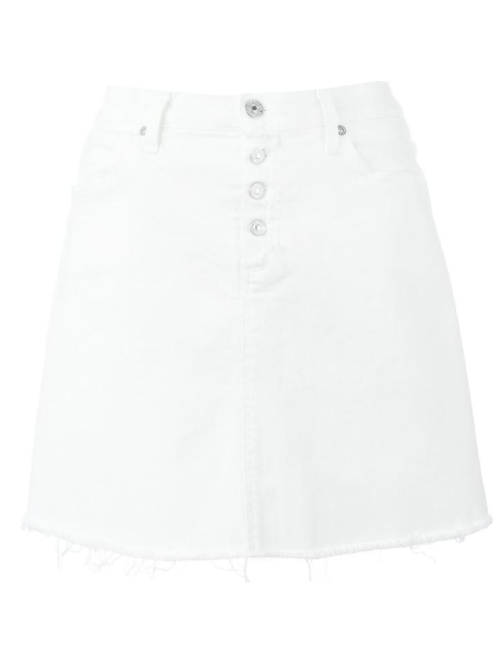 7 For All Mankind A-line Denim Skirt, Women's, Size: 29, White, Cotton/polyester/spandex/elastane