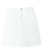 7 For All Mankind A-line Denim Skirt, Women's, Size: 29, White, Cotton/polyester/spandex/elastane