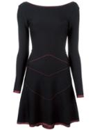 Azzedine Alaia Fit And Flare Dress, Women's, Size: 36, Black, Wool/viscose/polyamide/spandex/elastane