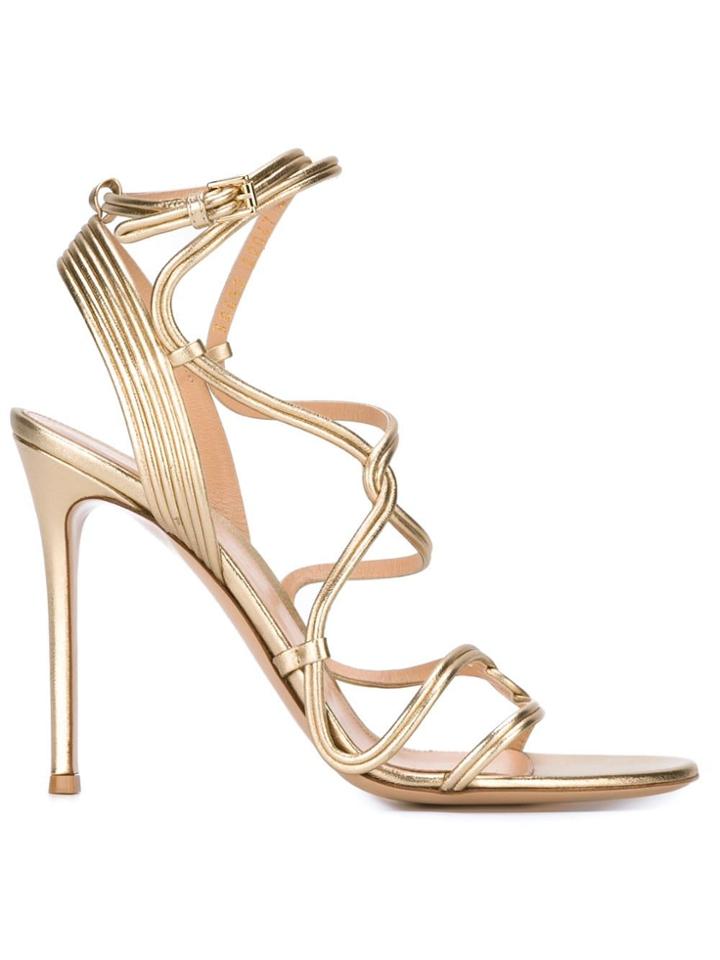 Gianvito Rossi Metallic Strappy Sandals
