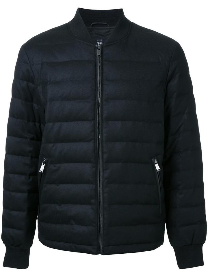 Kent & Curwen Down Bomber Jacket, Men's, Size: Large, Black, Wool