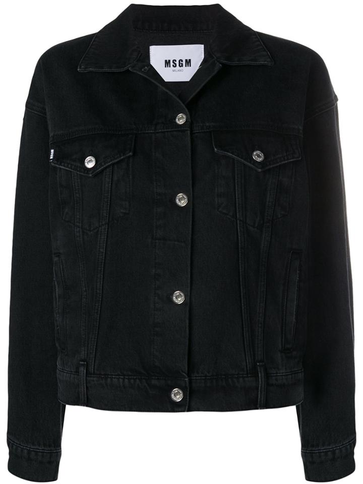 Msgm Denim Jacket - Black