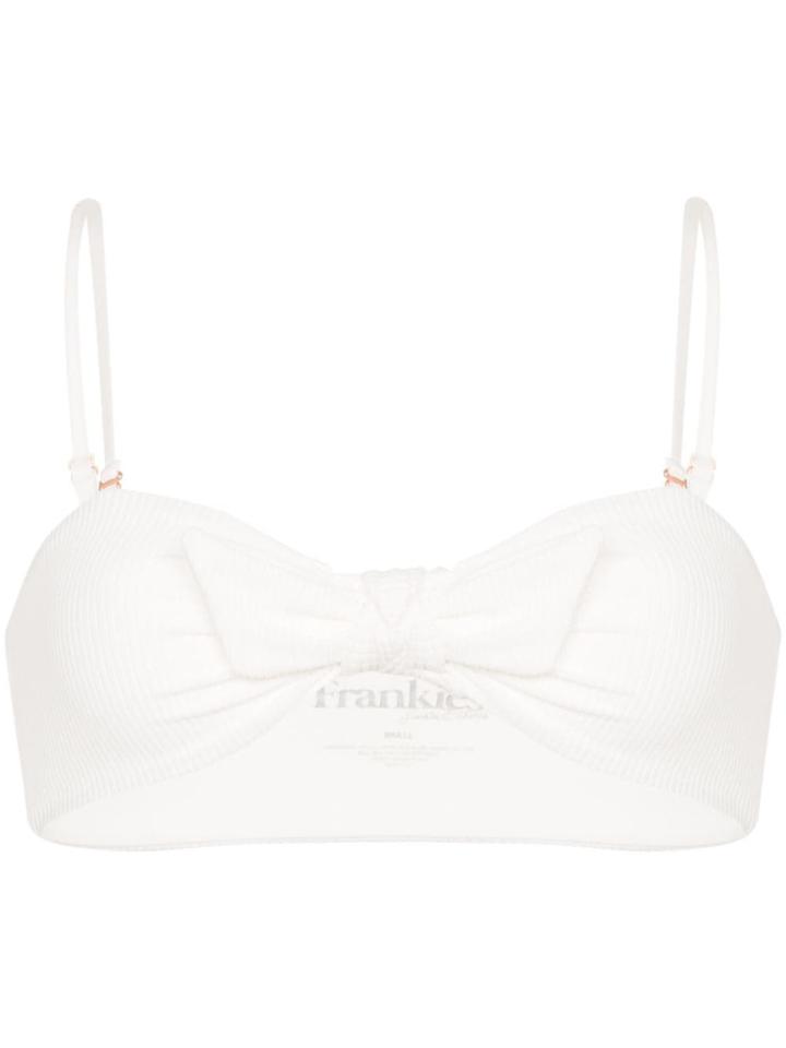 Frankies Bikinis Enzo Tie-front Bandeau Bikini Top - White