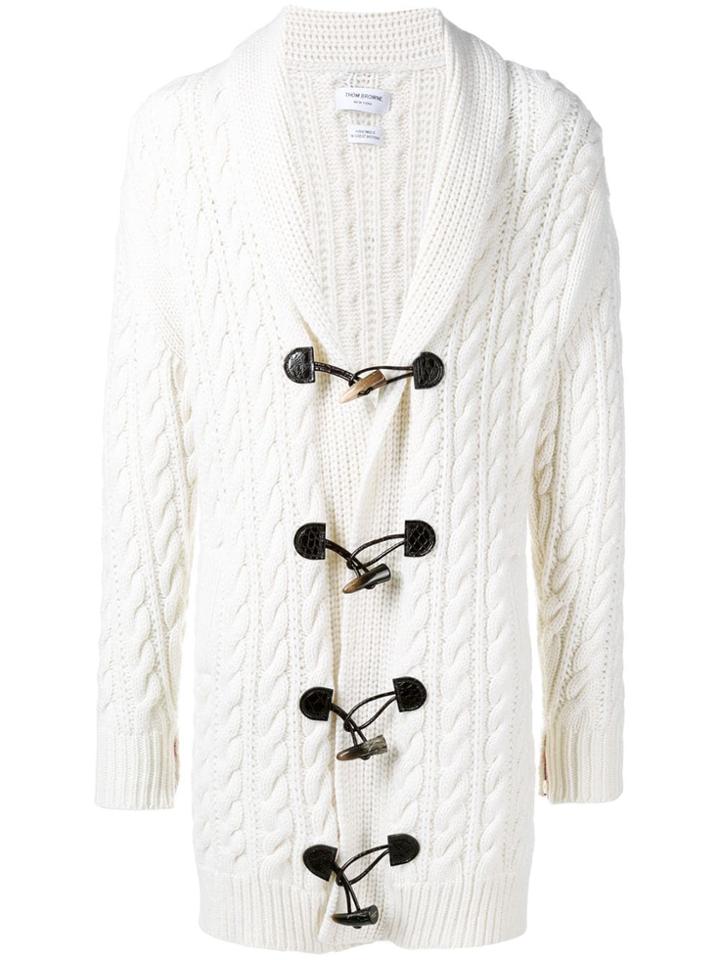 Thom Browne Aran Cable Cashmere Cardigan - White