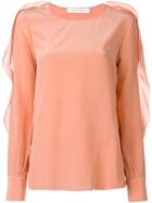 See By Chloé Sleeve Flounces Blouse, Women's, Size: 36, Pink/purple, Silk