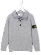Stone Island Kids Logo Patch Jumper, Boy's, Size: 10 Yrs, Grey