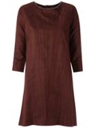 Andrea Bogosian - Shift Dress - Women - Linen/flax/viscose/wool - M, Women's, Brown, Linen/flax/viscose/wool