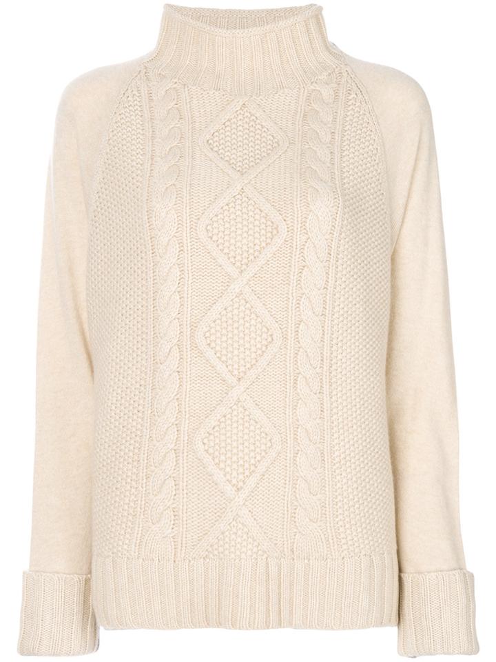 Theory Chunky Knit Roll Neck Jumper - Nude & Neutrals