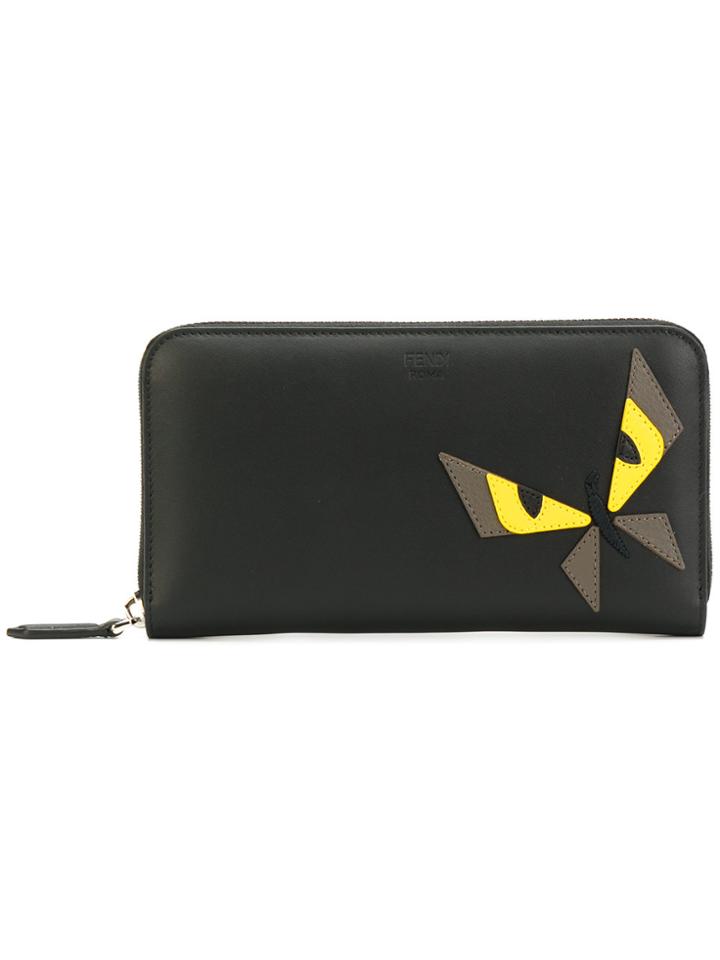Fendi Bag Bugs Zipped Wallet - Black