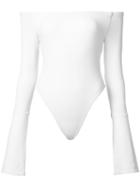 Alix Baxter Bodysuit, Women's, Size: Small, White, Nylon/spandex/elastane