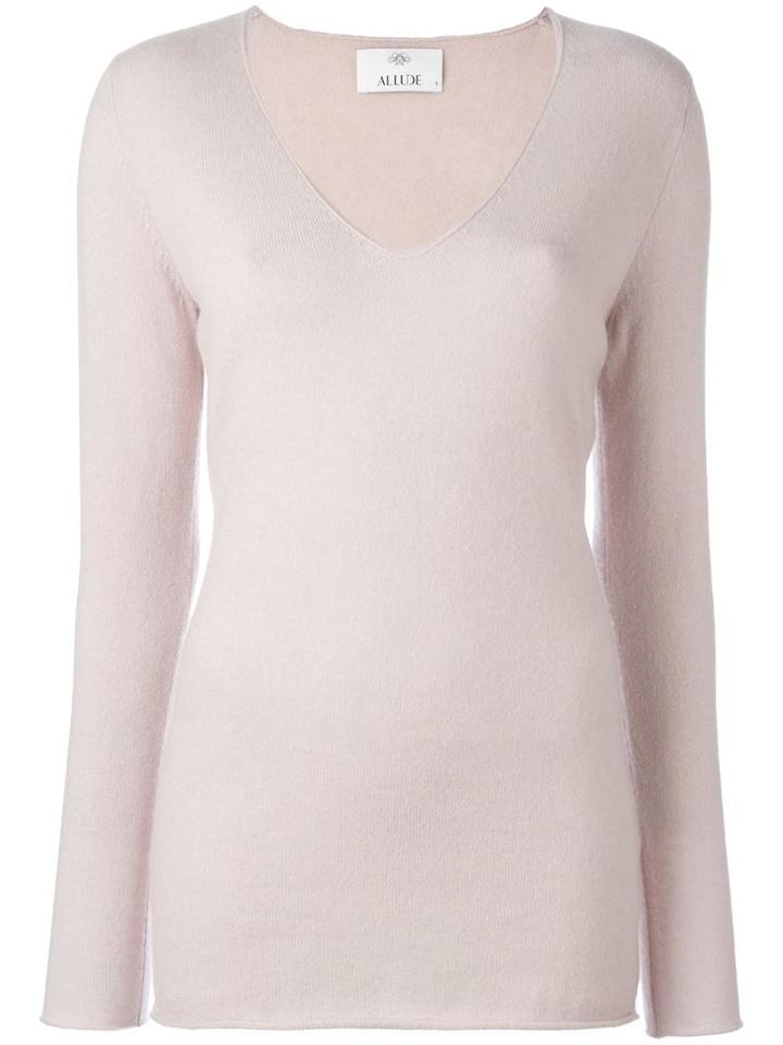 Allude V-neck Jumper, Women's, Size: Medium, Pink/purple, Cashmere