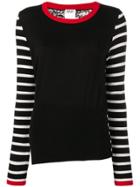 Liu Jo Striped Contrast Sweater - Black