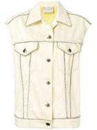 Marco De Vincenzo Embellished Denim Gilet - Yellow