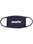 Off-white Logo Print Face Mask - Blue