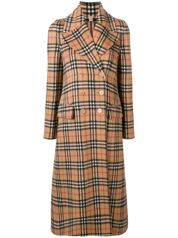 Burberry Vintage Check Alpaca Wool Tailored Coat - Nude & Neutrals