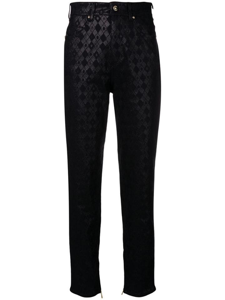 Versace Jeans Printed Slim Trousers - Black
