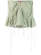 Eckhaus Latta Strapless Ruched Top - Green