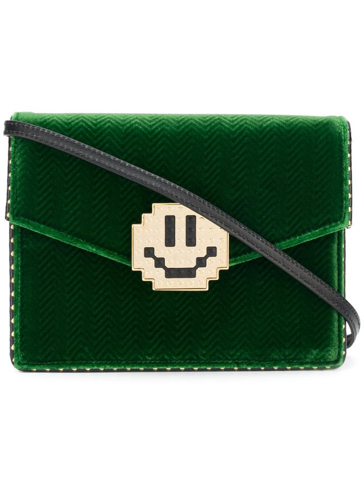 Les Petits Joueurs Face Embellished Crossbody Bag - Green