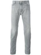 Maison Margiela Ripped Detailing Slim-fit Jeans, Men's, Size: 30, Grey, Cotton