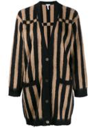 Loewe Striped Cardigan, Women's, Size: Xs, Brown, Polyamide/virgin Wool/mohair