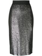 Boutique Moschino Glitter Midi Skirt - Metallic