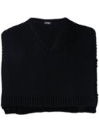 Raf Simons Cropped Sleeveless Jumper, Adult Unisex, Black, Virgin Wool