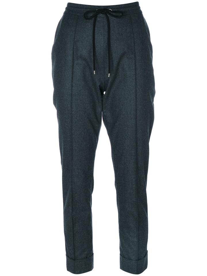 Kenzo - Drawstring Tailored Trousers - Women - Cotton/acetate/wool - 40, Grey, Cotton/acetate/wool