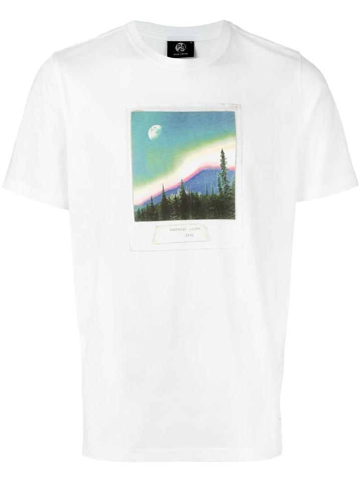 Ps By Paul Smith Front Print T-shirt, Men's, Size: Large, White, Cotton