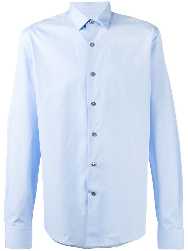 Lanvin Buttoned Shirt, Men's, Size: 16 1/2, Blue, Cotton