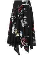 Maison Mihara Yasuhiro Asymmetric Pleated Skirt - Black