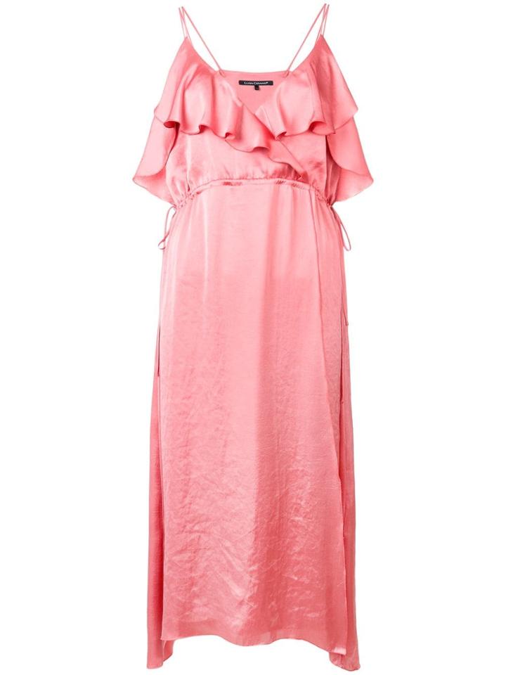 Luisa Cerano Ruffled Neck Dress - Pink