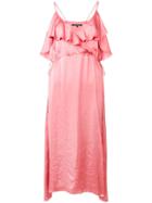 Luisa Cerano Ruffled Neck Dress - Pink