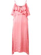 Luisa Cerano Ruffled Neck Dress - Pink