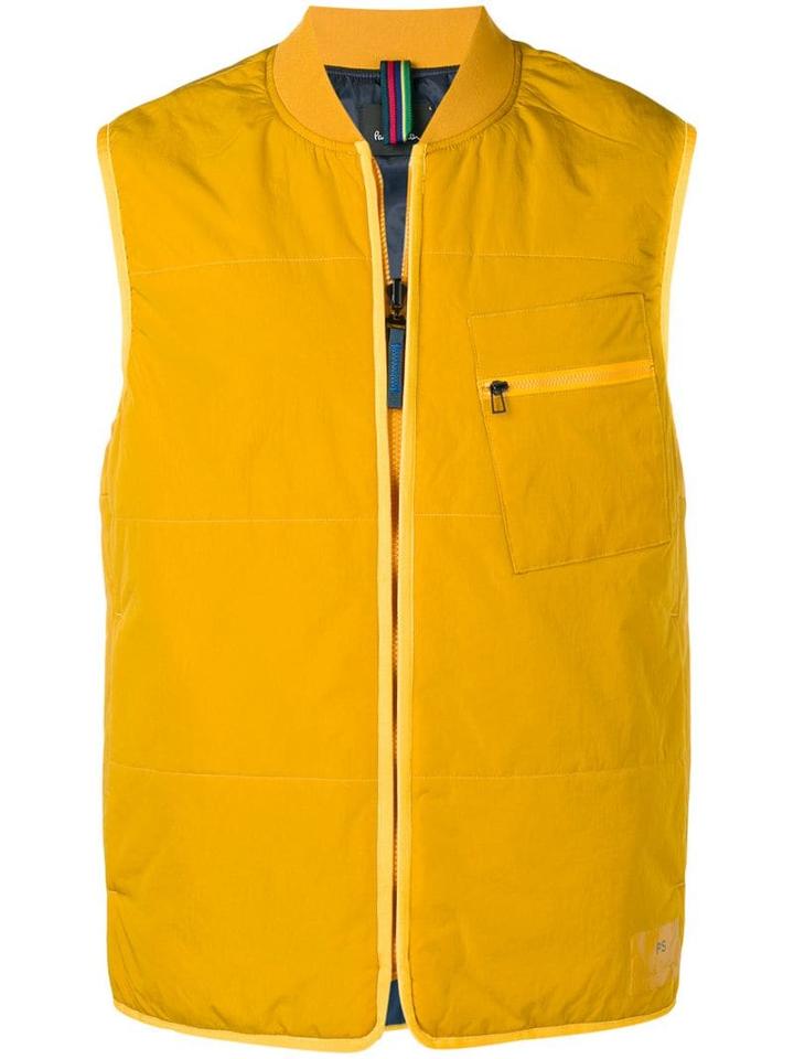 Ps Paul Smith Quilted Gilet - Yellow