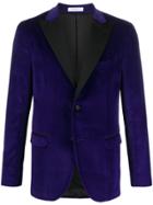 Boglioli Textured Oversized Lapel Suit Jacket - Purple