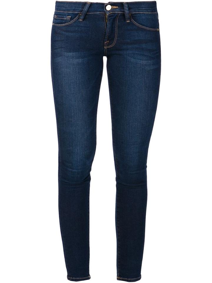 Frame Denim Skinny Jeans, Women's, Size: 29, Blue, Cotton/polyester/spandex/elastane