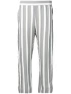Piazza Sempione Cropped Striped Trousers - Grey
