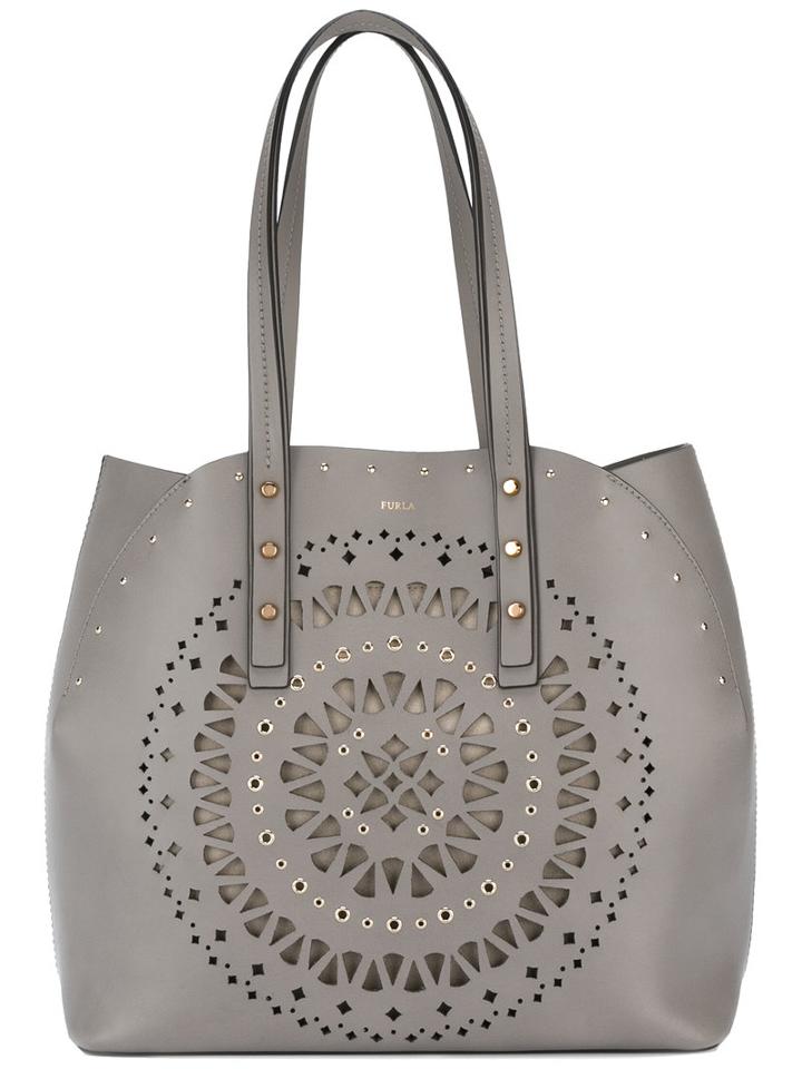 Furla Cut-out Pattern Tote Bag, Women's, Brown, Leather
