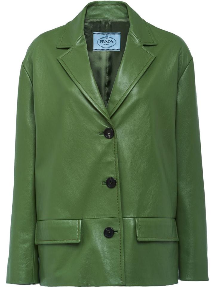 Prada Nappa Leather Jacket - Green