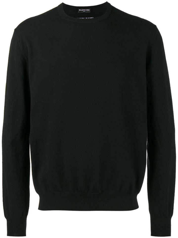 Balenciaga Crew Neck Sweatshirt - Black