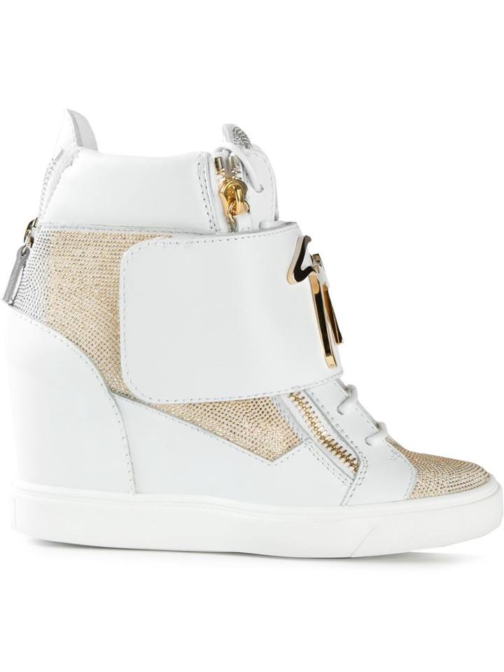Giuseppe Zanotti Design 'microstud' Wedge Hi-top Sneakers