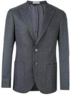 Boglioli Notched Peaked Lapel Blazer, Men's, Size: 52, Grey, Acetate/cupro/virgin Wool