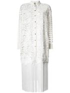 Fausto Puglisi Fringed Embroidered Dress - White