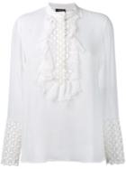 Giambattista Valli Embroidered Detail Blouse, Women's, Size: 46, White, Silk/cotton/polyester/polyamide