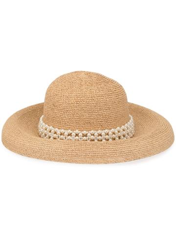 Laurence And Chico Bowl Pearl-embellished Hat - Brown