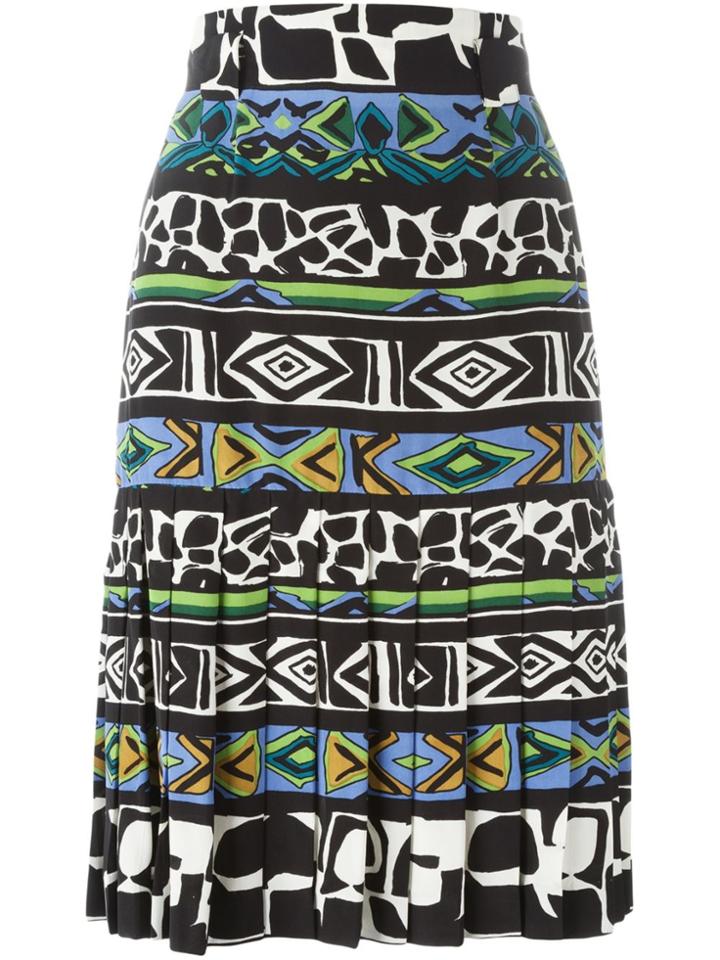 Jean Louis Scherrer Vintage Printed A-line Skirt - Multicolour