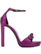 Saint Laurent Bow Detail Sandals - Pink