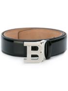 Bally B Buckle Belt, Men's, Size: 110, Black, Patent Leather