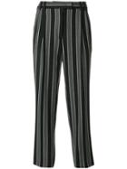 Alberto Biani Striped Tapered Trousers - Grey